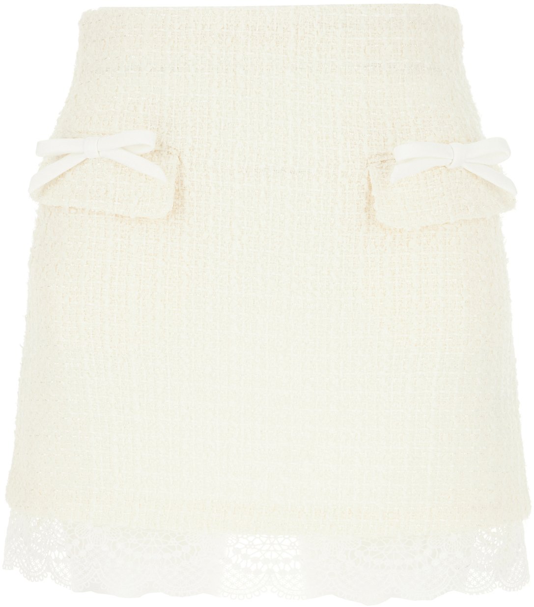 Self-Portrait Self Portrait Cream polyester blend mini skirt Geel