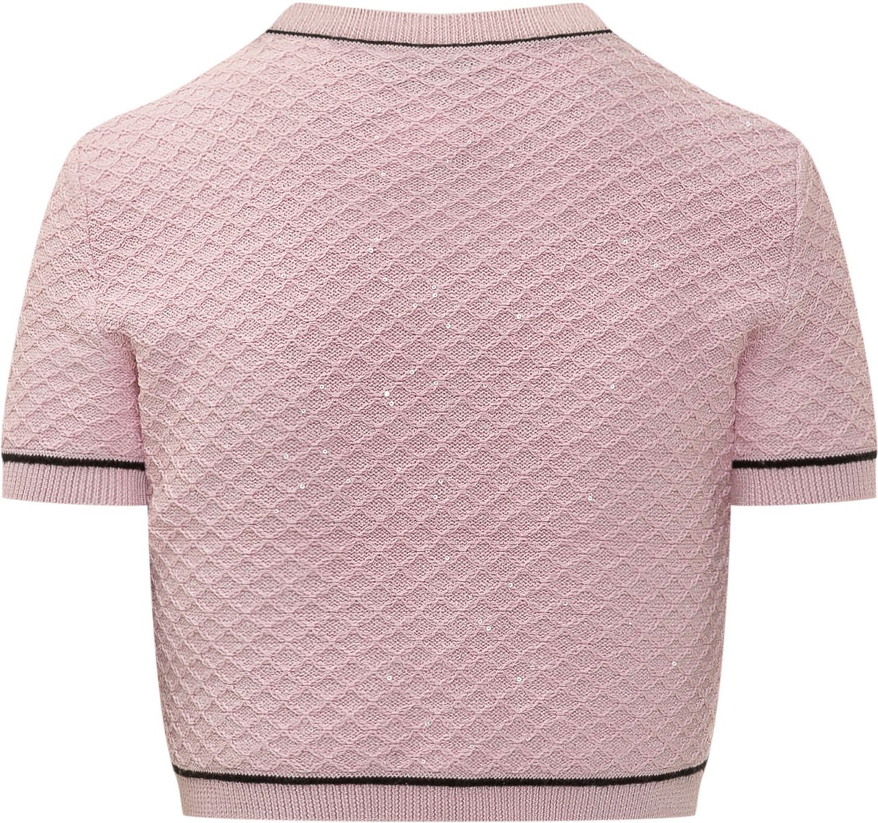 Self-Portrait Top Corto con Bottoni Fiore Roze