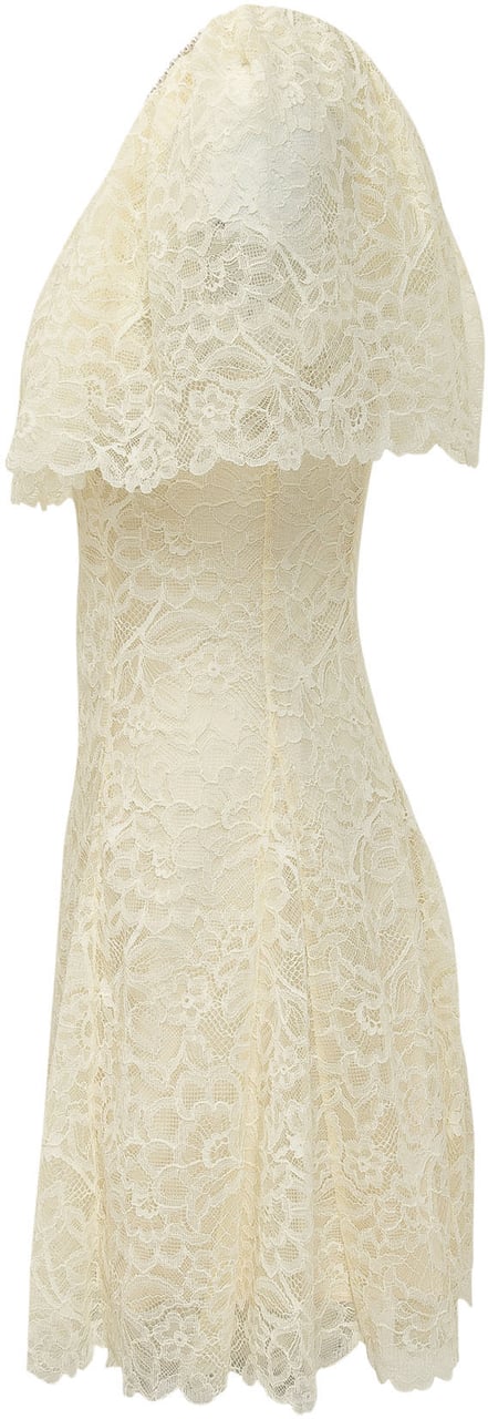 Self-Portrait Mini Abito in Pizzo con Mantella Wit