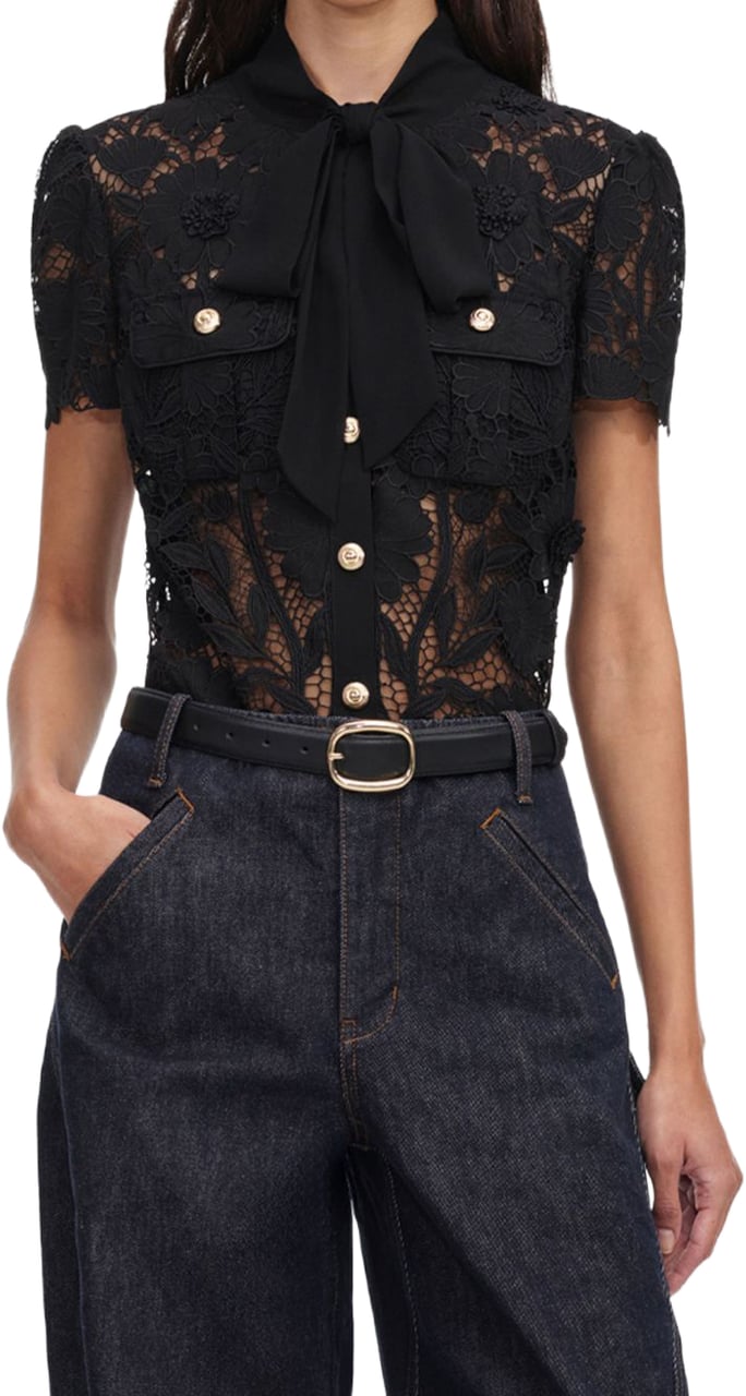 Self-Portrait Top Black Zwart