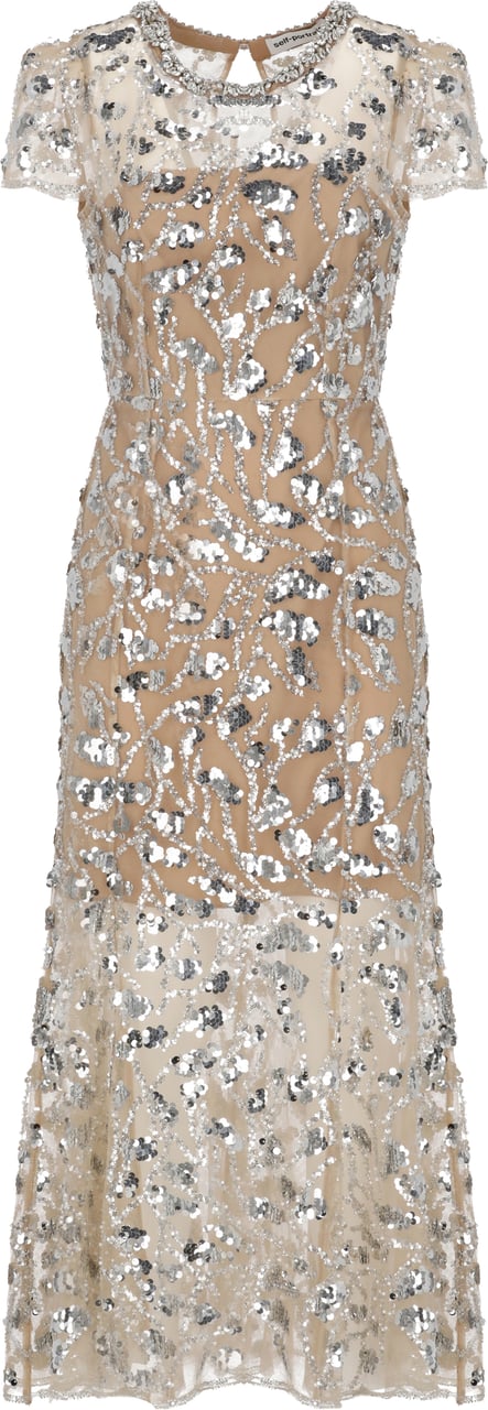 Self-Portrait Dresses Beige Wit