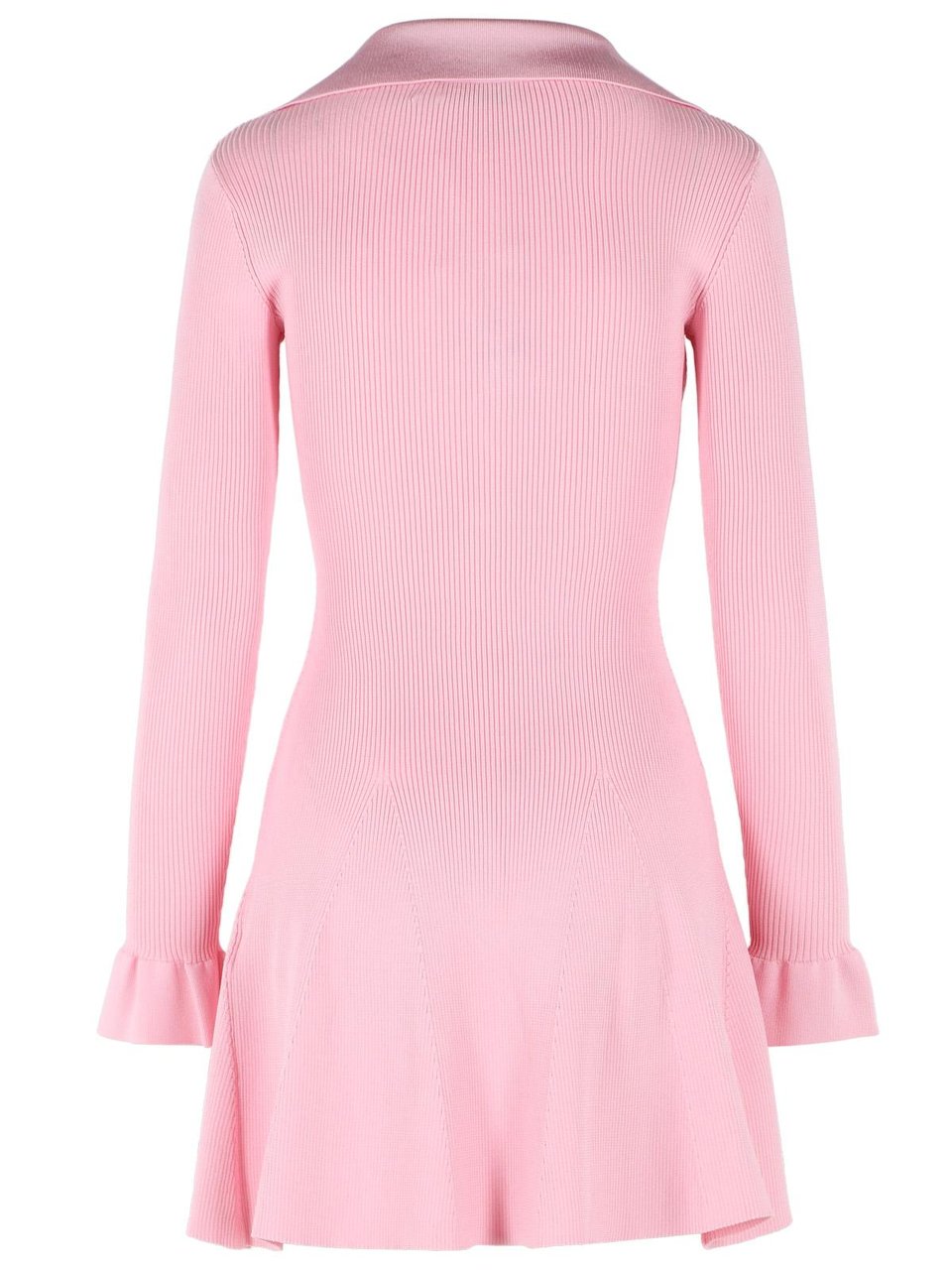 Self-Portrait Viscose Knit Mini Dress With Pink Laces Roze