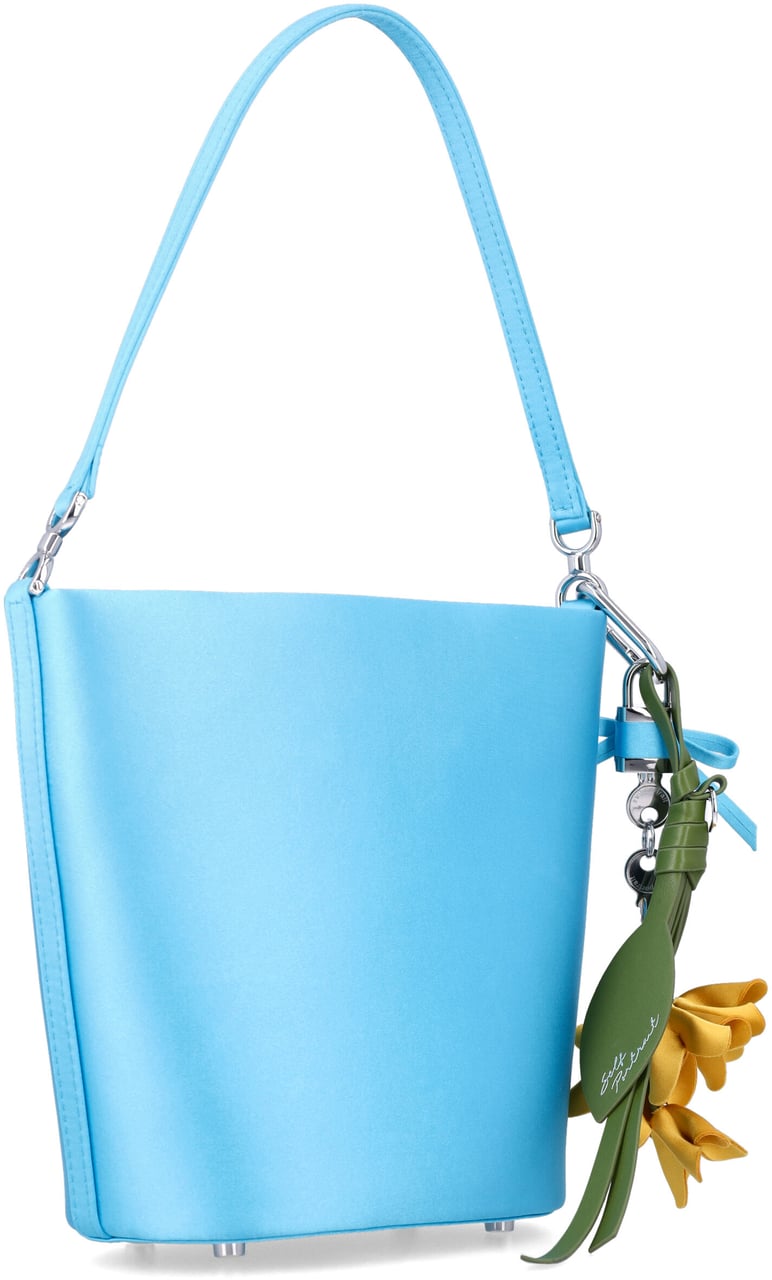 Self-Portrait Satin Bucket Bag Blue Lichtblauw