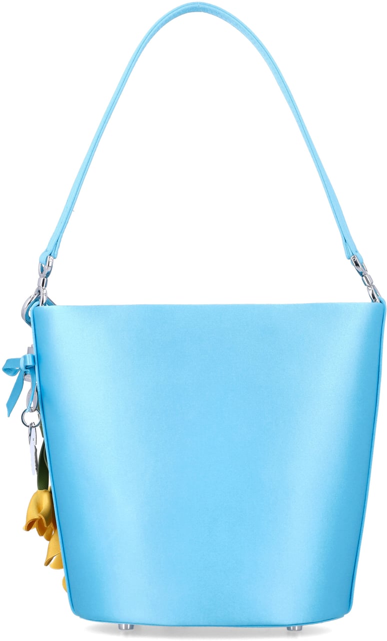 Self-Portrait Satin Bucket Bag Blue Lichtblauw