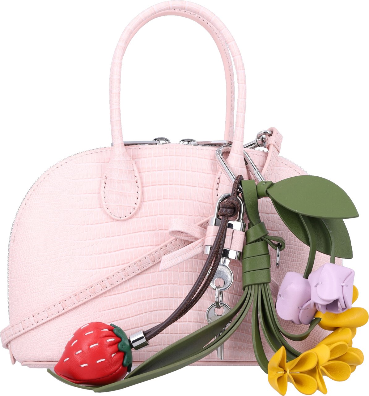 Self-Portrait Lizard Leather Toast Mini Bag Rosa Roze
