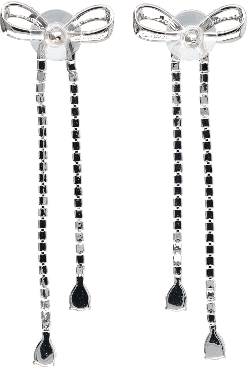 Self-Portrait Crystal Bow Dangle Earring Argento Zilver