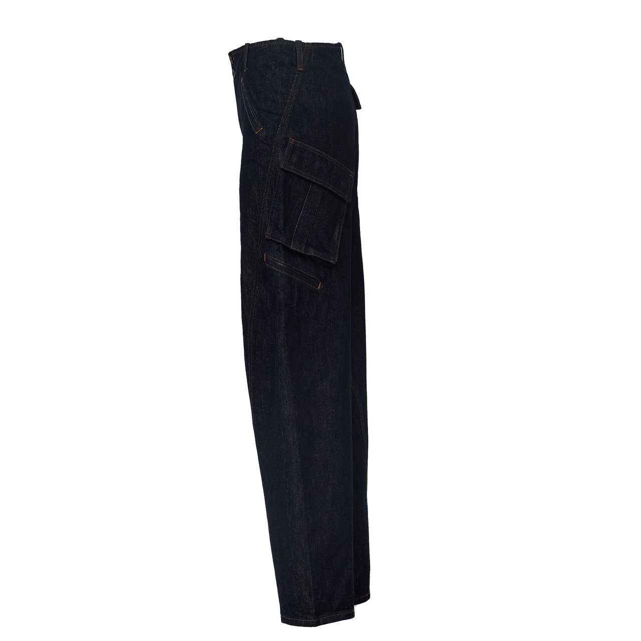 Self-Portrait Indigo Denim Cargo Jeans with Barrel Cut and Multi-Pocket Design Zwart