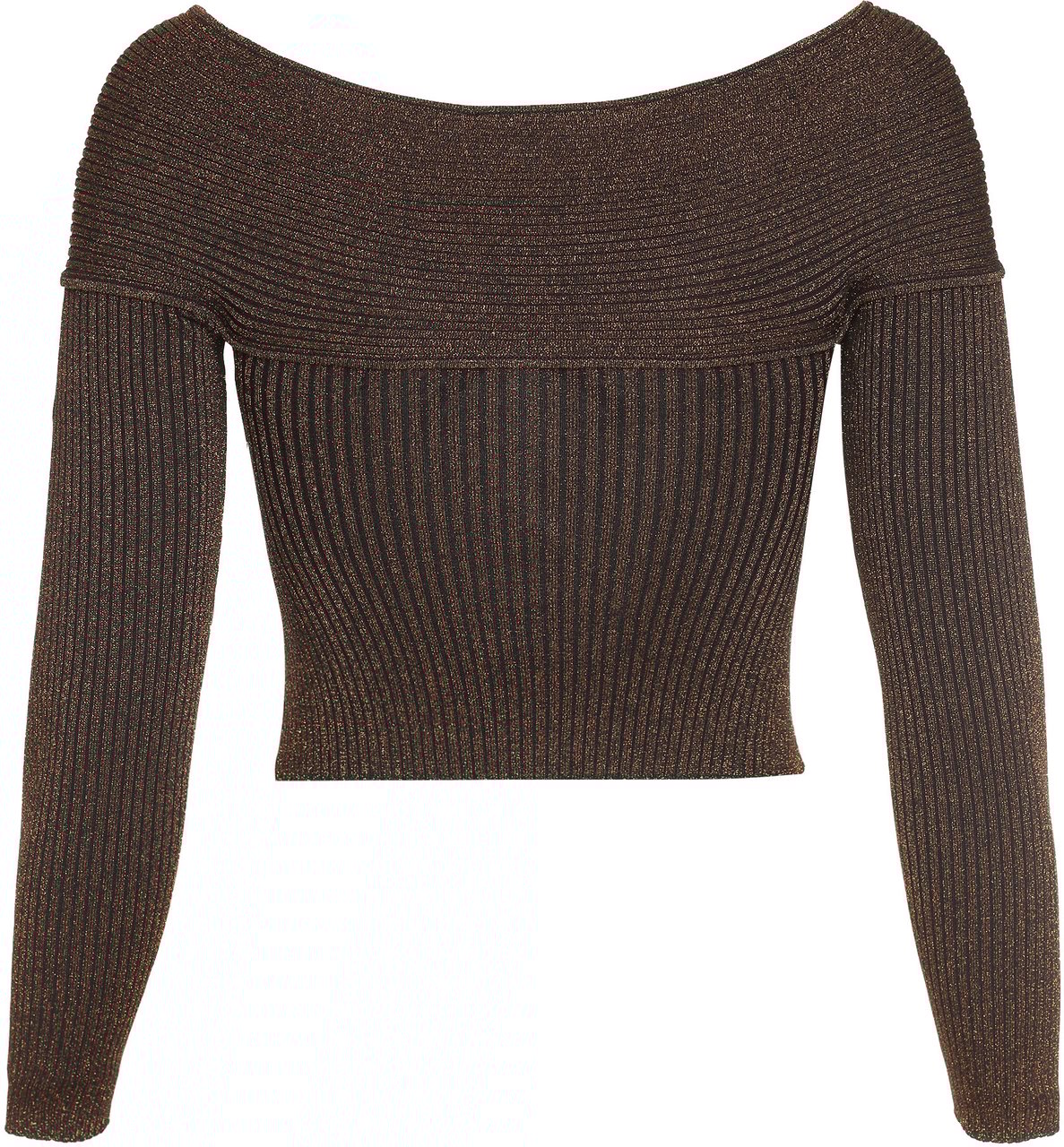 Self-Portrait Knitted lurex top Bruin