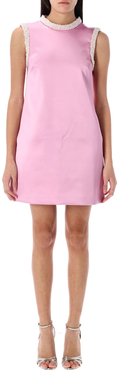 Self-Portrait Satin Mini Dress Pink Rosa Roze
