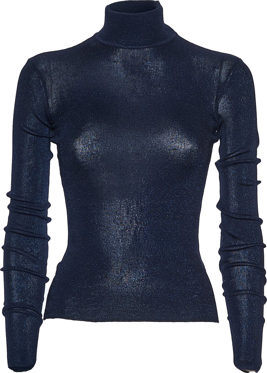 Self-Portrait Maglia Dolcevita Blauw