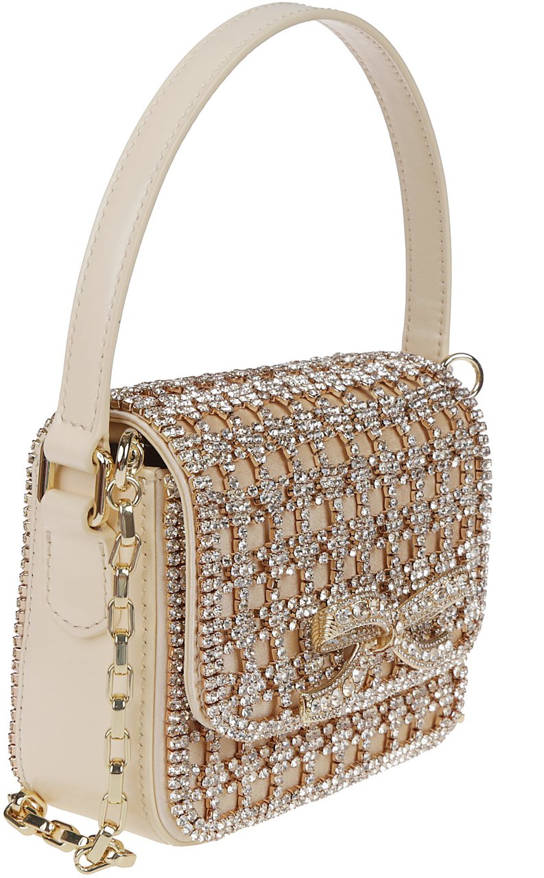 Self-Portrait Gold Crystal Micro Bag Metallic Metallic