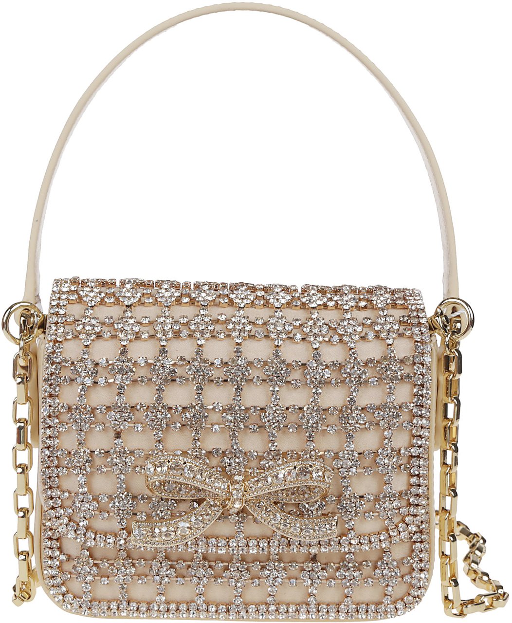 Self-Portrait Gold Crystal Micro Bag Metallic Metallic