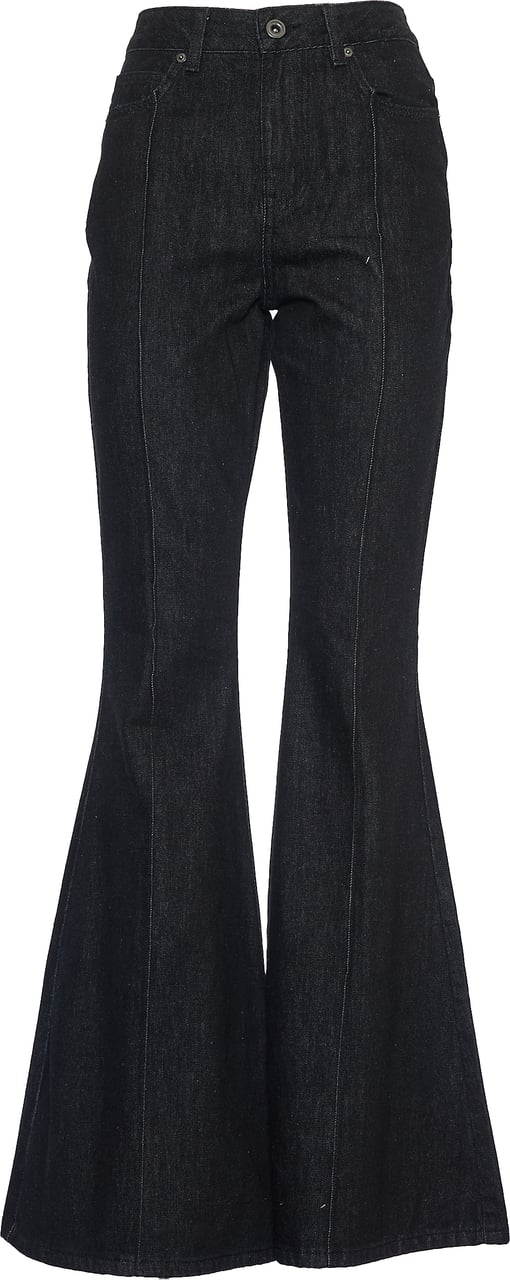 Self-Portrait Jeans A Zampa A Vita Alta Zwart