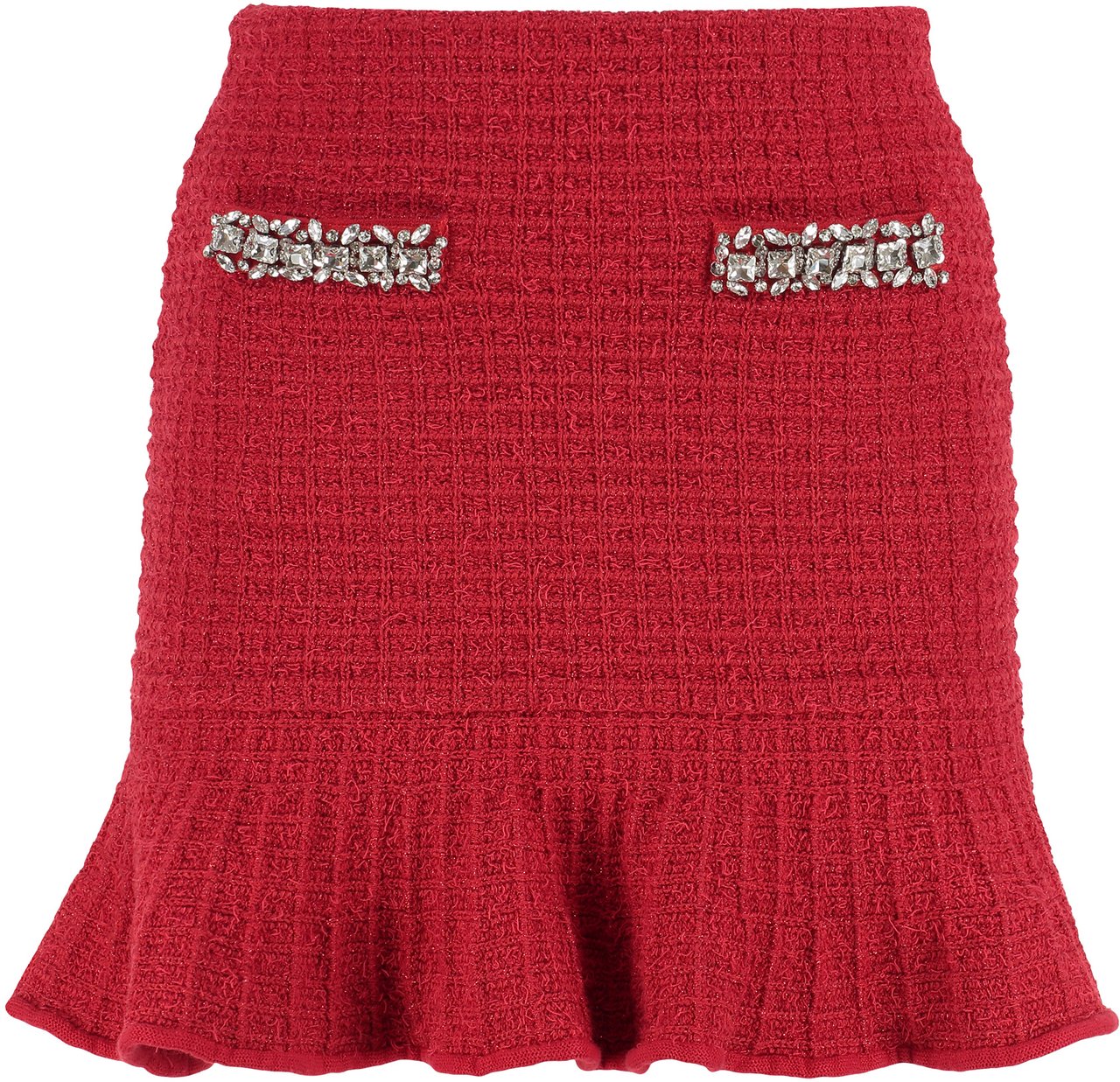 Self-Portrait Knitted mini skirt Rood