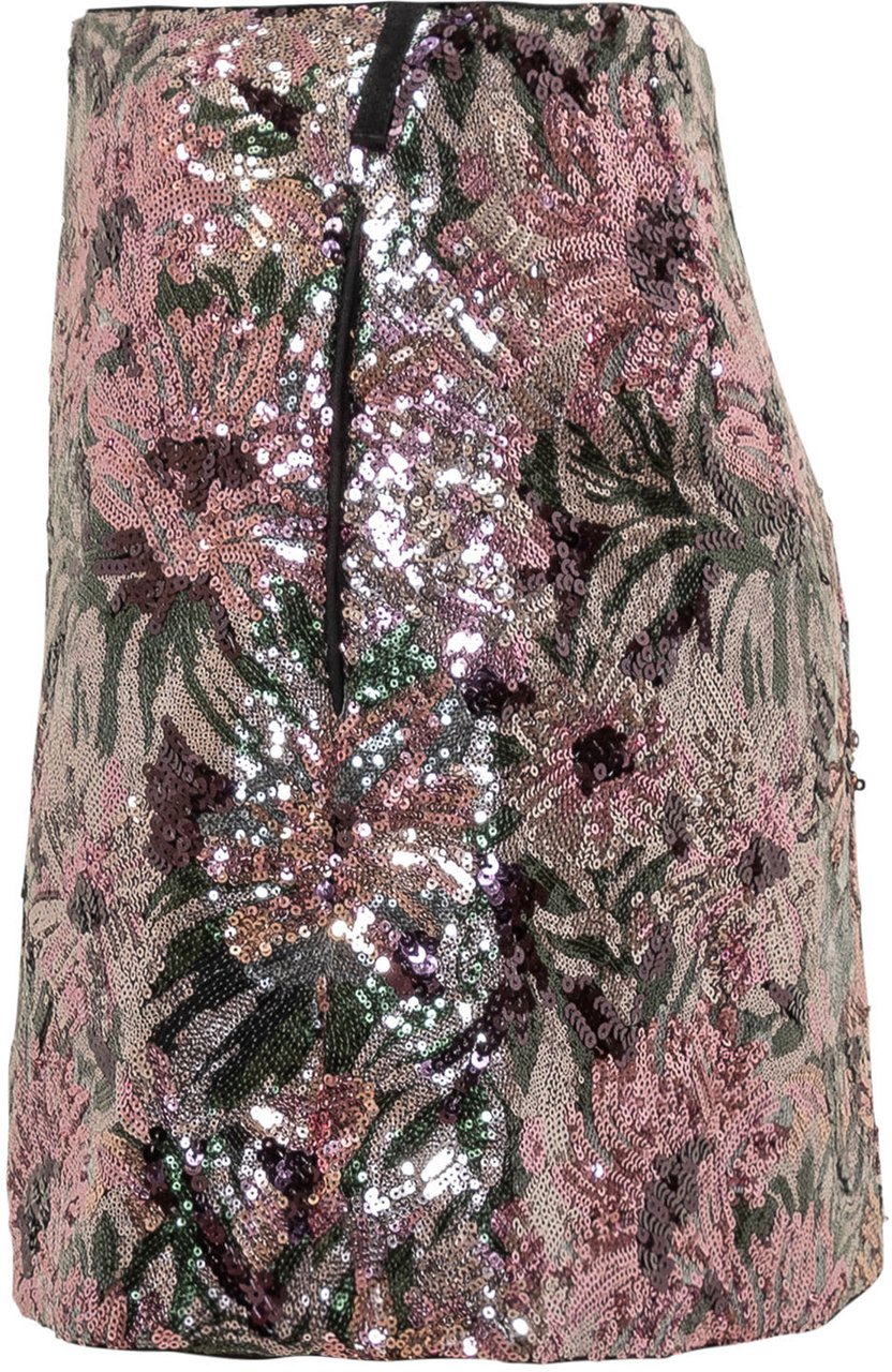 Self-Portrait Gonna Mini con Ricamo Floreale Roze