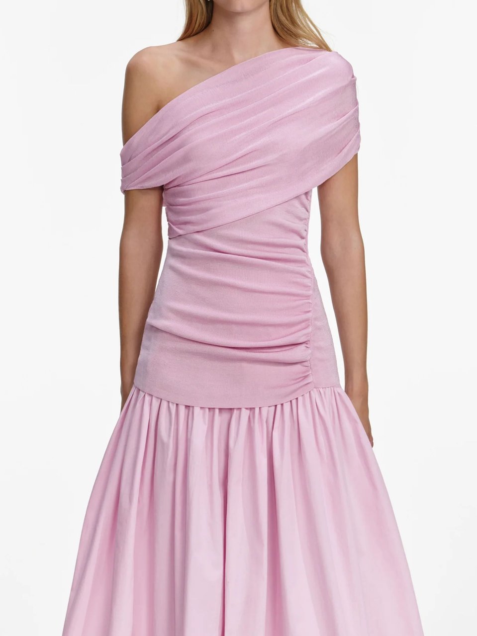 Self-Portrait Pink Jeweled Buttons Midi Dress Neutraal