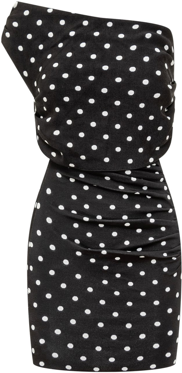 Self-Portrait Abito Mini Drappeggiato Zwart