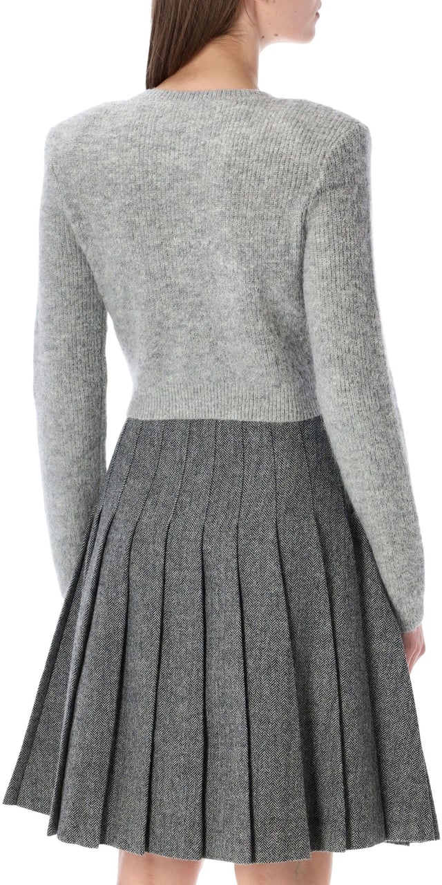 Self-Portrait Crystal Trim Cardigan Grigio Grijs