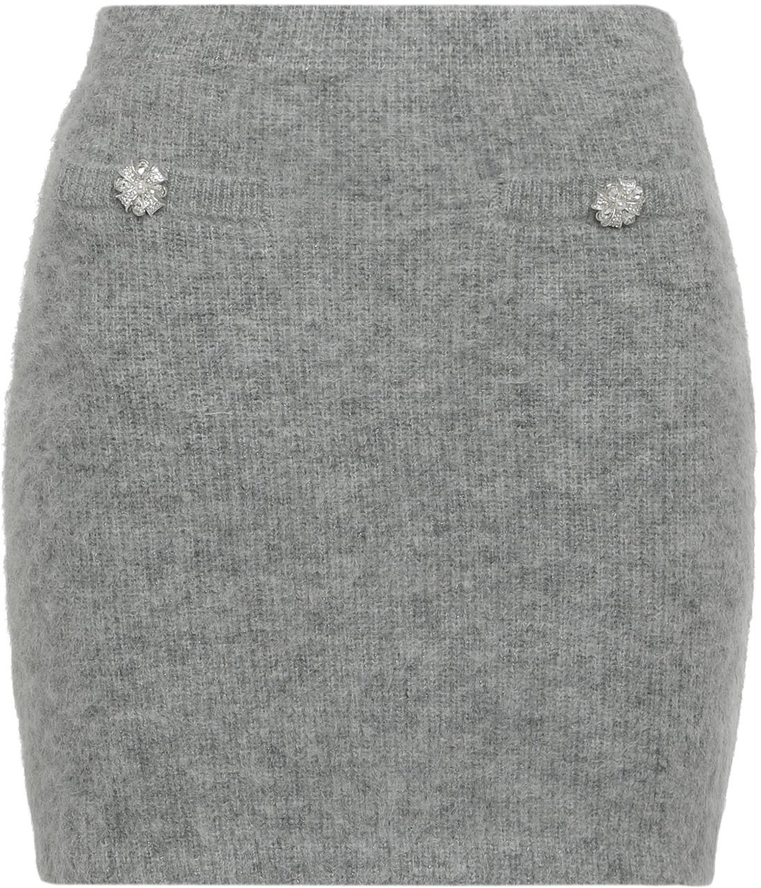 Self-Portrait Soft knitted miniskirt Grijs