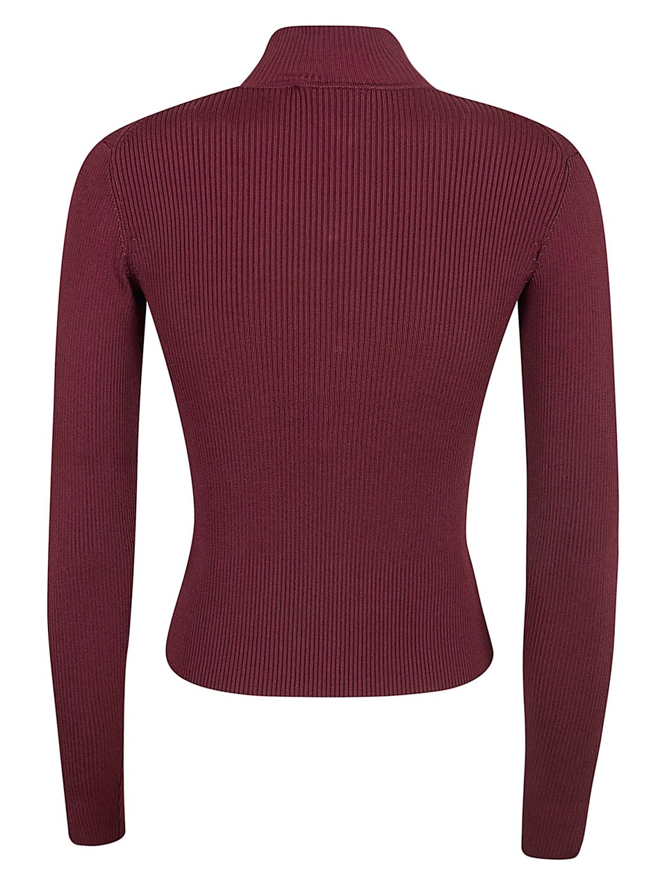 Self-Portrait SELF-PORTRAIT BURGUNDY KEYHOLE KNIT TOP Paars