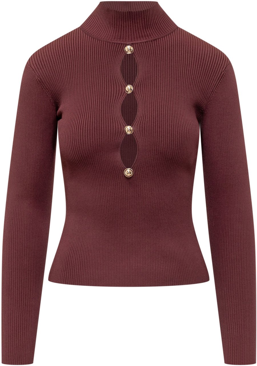 Self-Portrait Top Lavorato Con Cut-Out Bruin