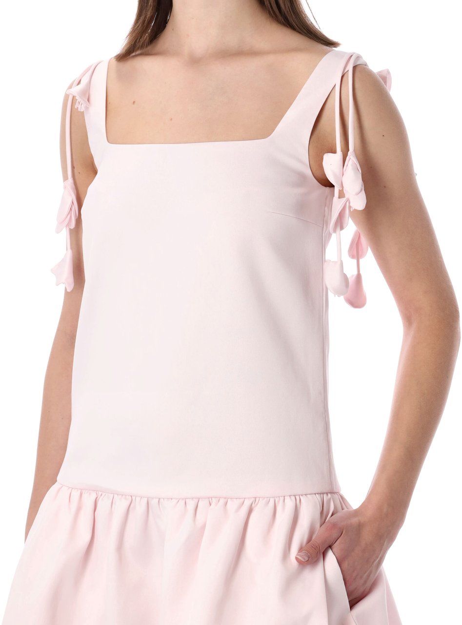 Self-Portrait Flower Taffeta Mini Dress Rosa Roze