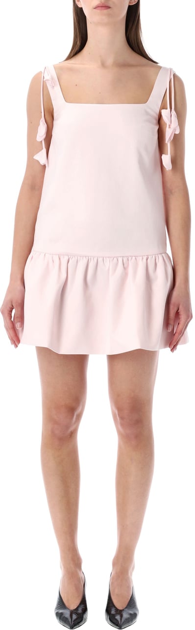 Self-Portrait Flower Taffeta Mini Dress Rosa Roze