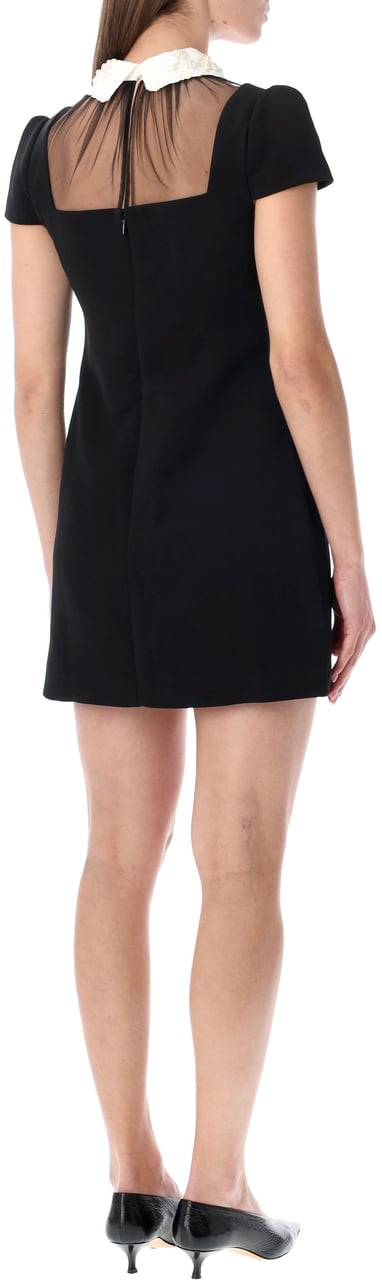 Self-Portrait Self-Portrait bow collar mini dress Zwart
