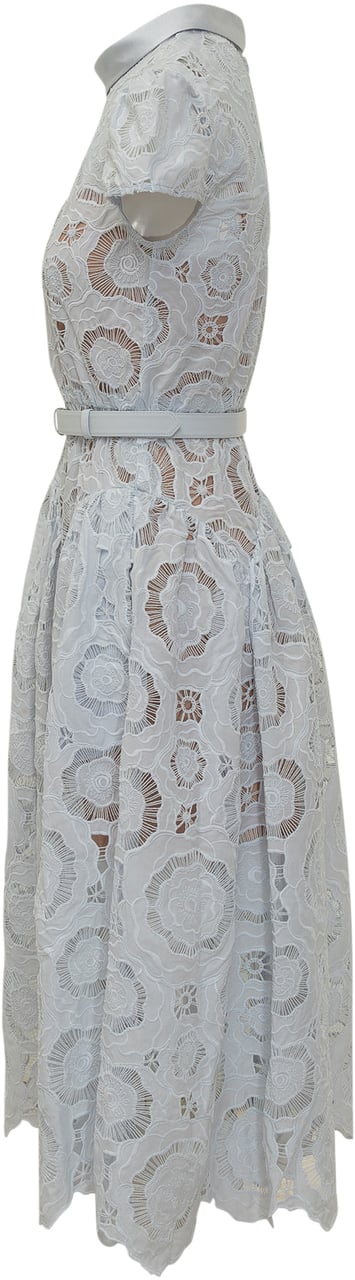 Self-Portrait Abito Midi in Pizzo Floreale Wit