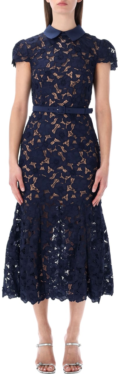 Self-Portrait Self-Portrait guipure lace midi dress Blauw