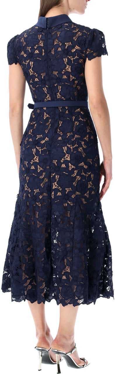 Self-Portrait Self-Portrait guipure lace midi dress Blauw