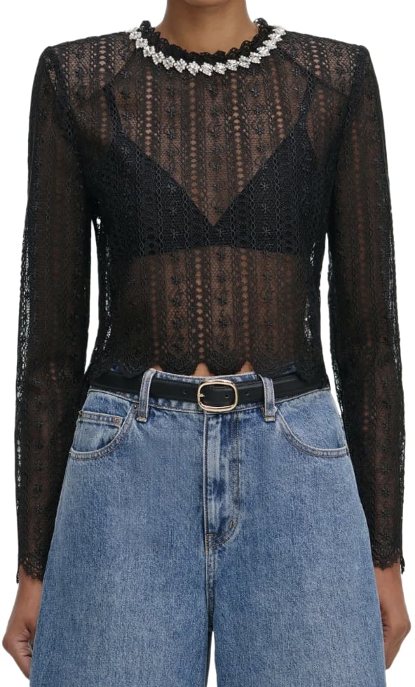 Self-Portrait Top Black Zwart