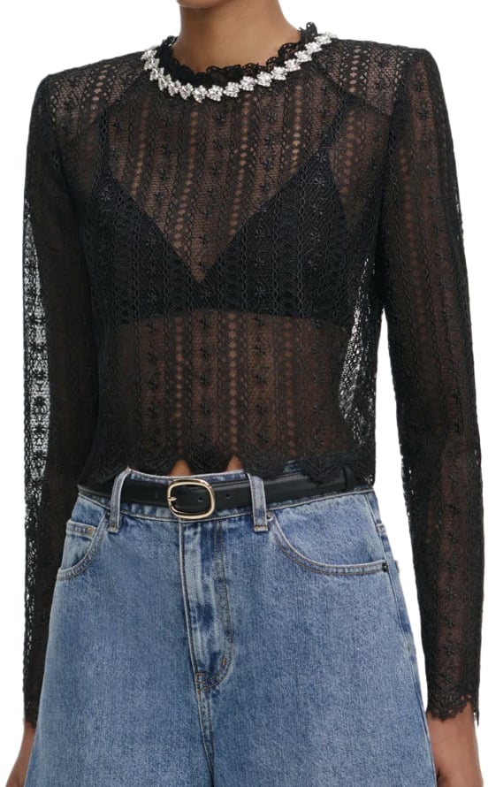 Self-Portrait Top Black Zwart