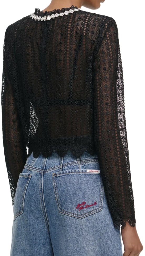 Self-Portrait Top Black Zwart