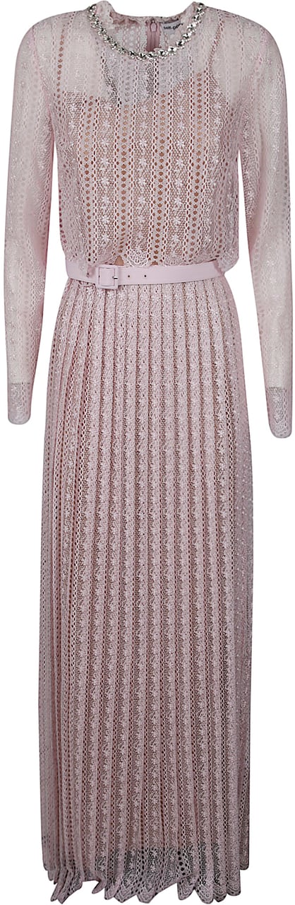 Self-Portrait Organza Lace Long Dress Pink & Purple Roze