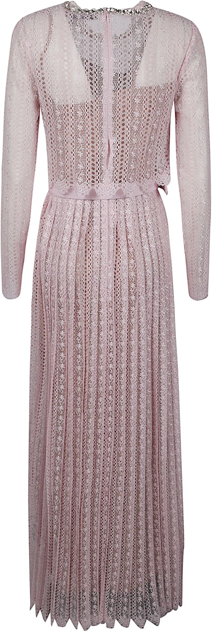 Self-Portrait Organza Lace Long Dress Pink & Purple Roze