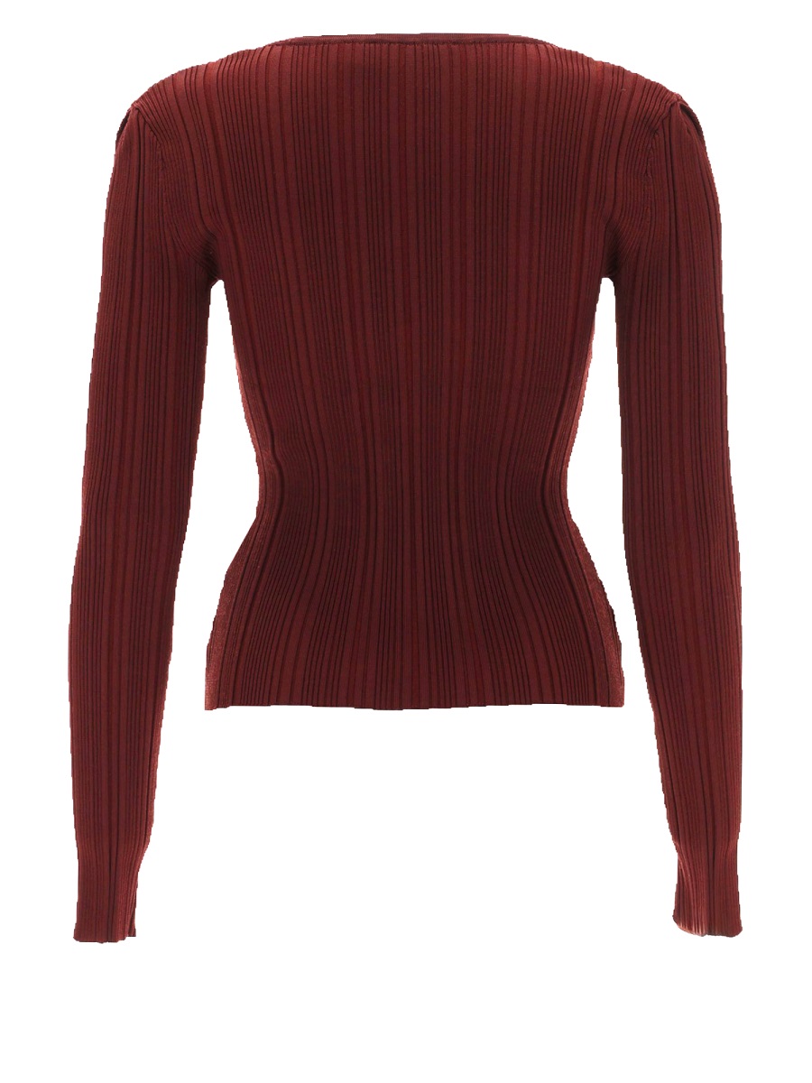 Self-Portrait Deep V Neck Lace Ribbed Top Blouse Zwart