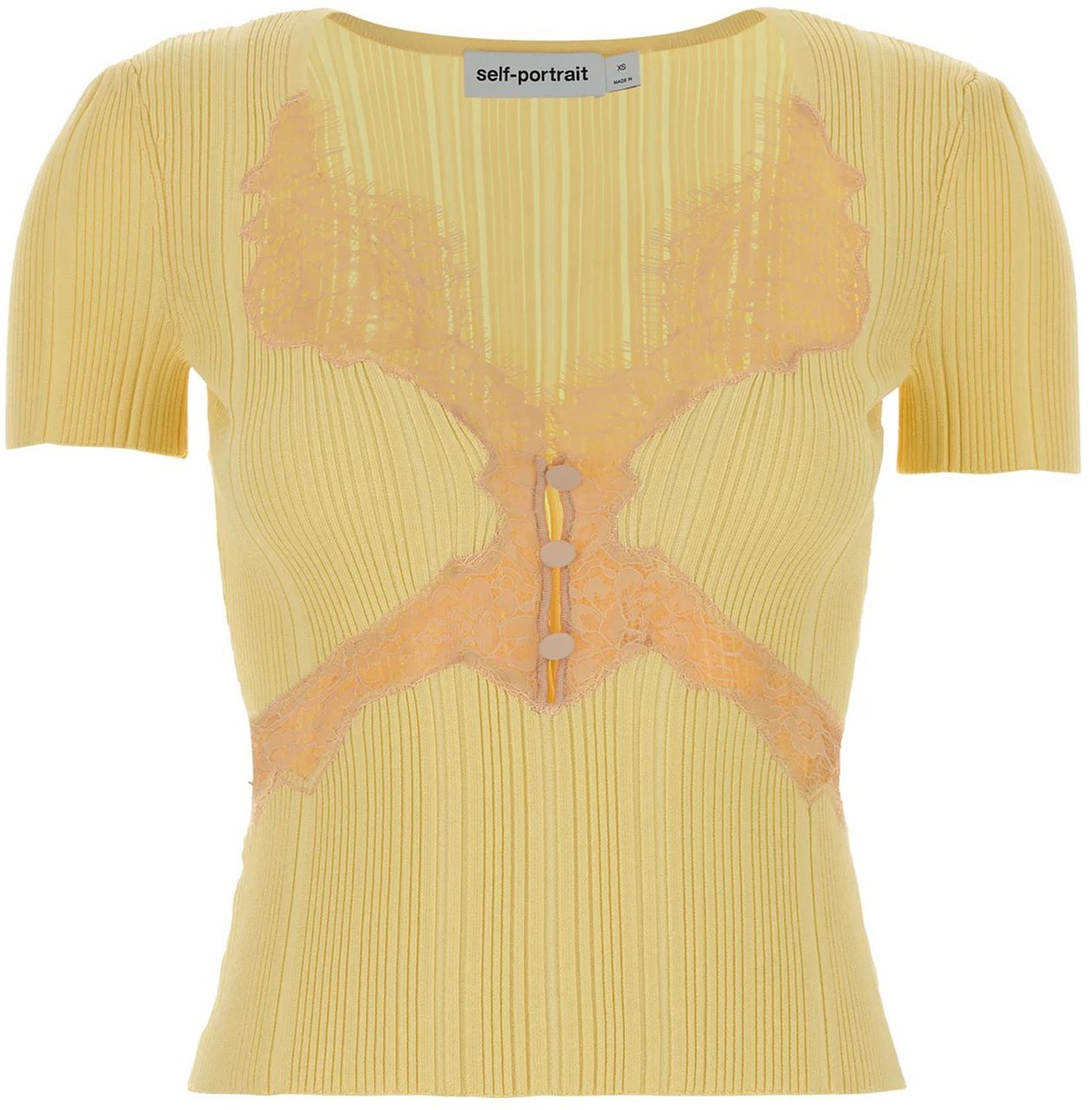 Self-Portrait T-Shirts And Polos Yellow Geel