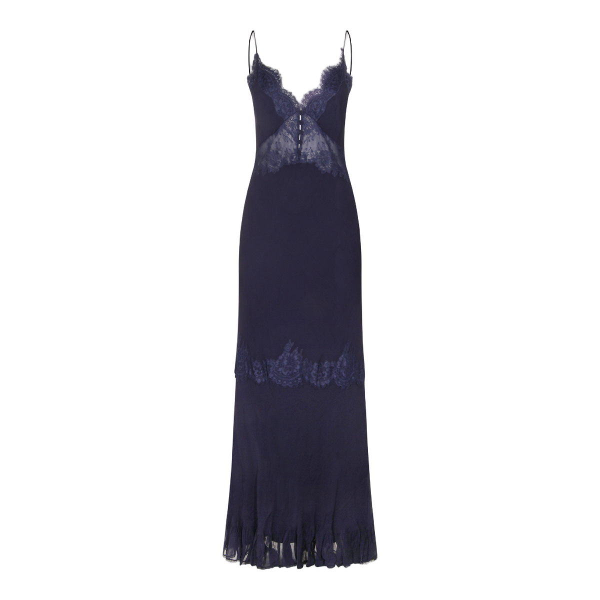 Self-Portrait Maxi Dress with Delicate Lace Detailing Zwart