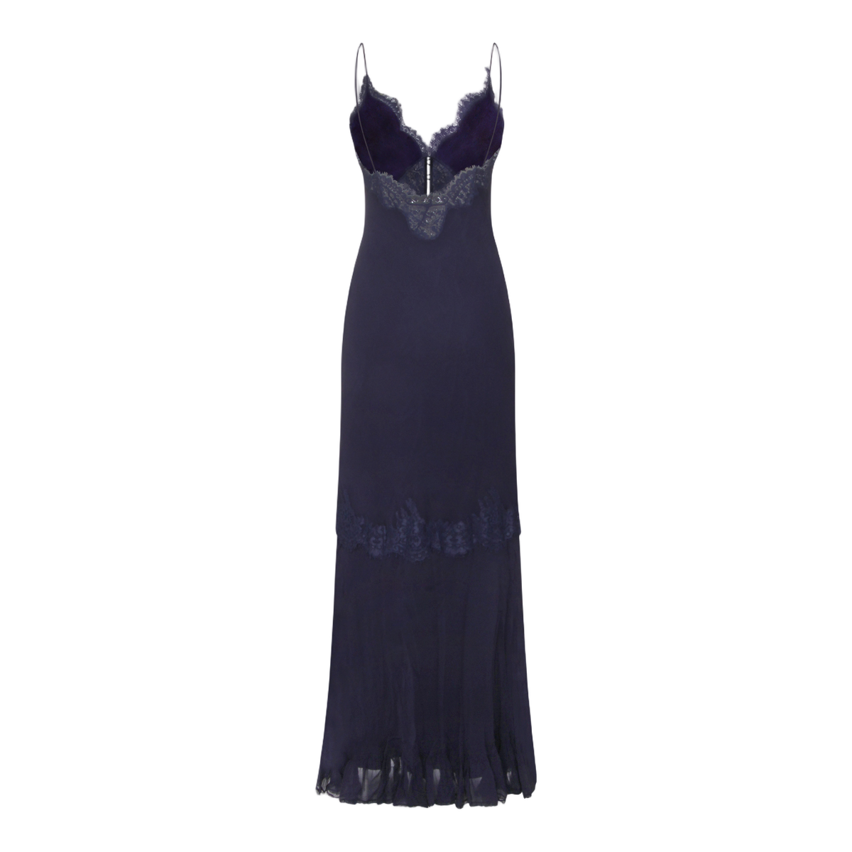 Self-Portrait Maxi Dress with Delicate Lace Detailing Zwart