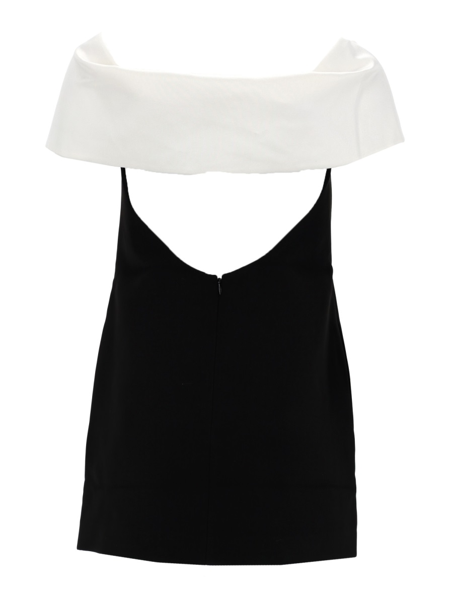 Self-Portrait Off-The-Shoulder White Flower Mini Dress Zwart
