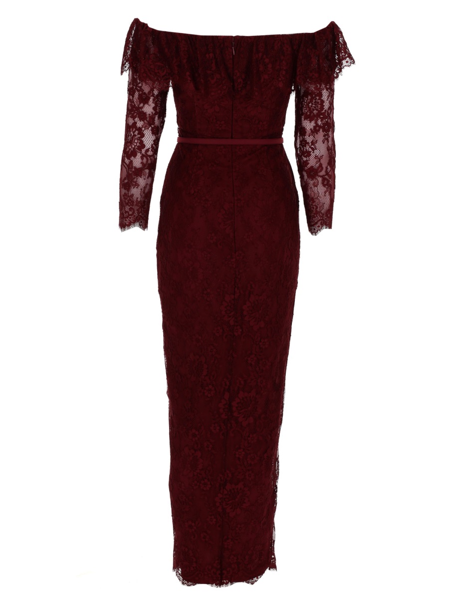 Self-Portrait Neutrals Intricate Lace Jewel Buttons Midi Dress Zwart