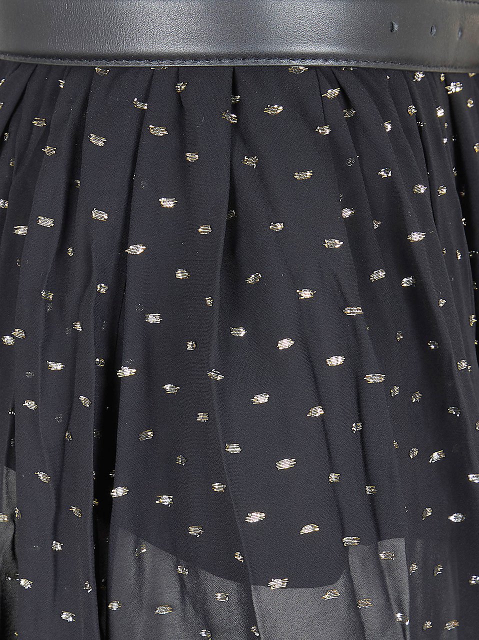 SELF-PORTRAIT BLACK AND GOLD CHIFFON LACE MAXI SKIRT Zwart