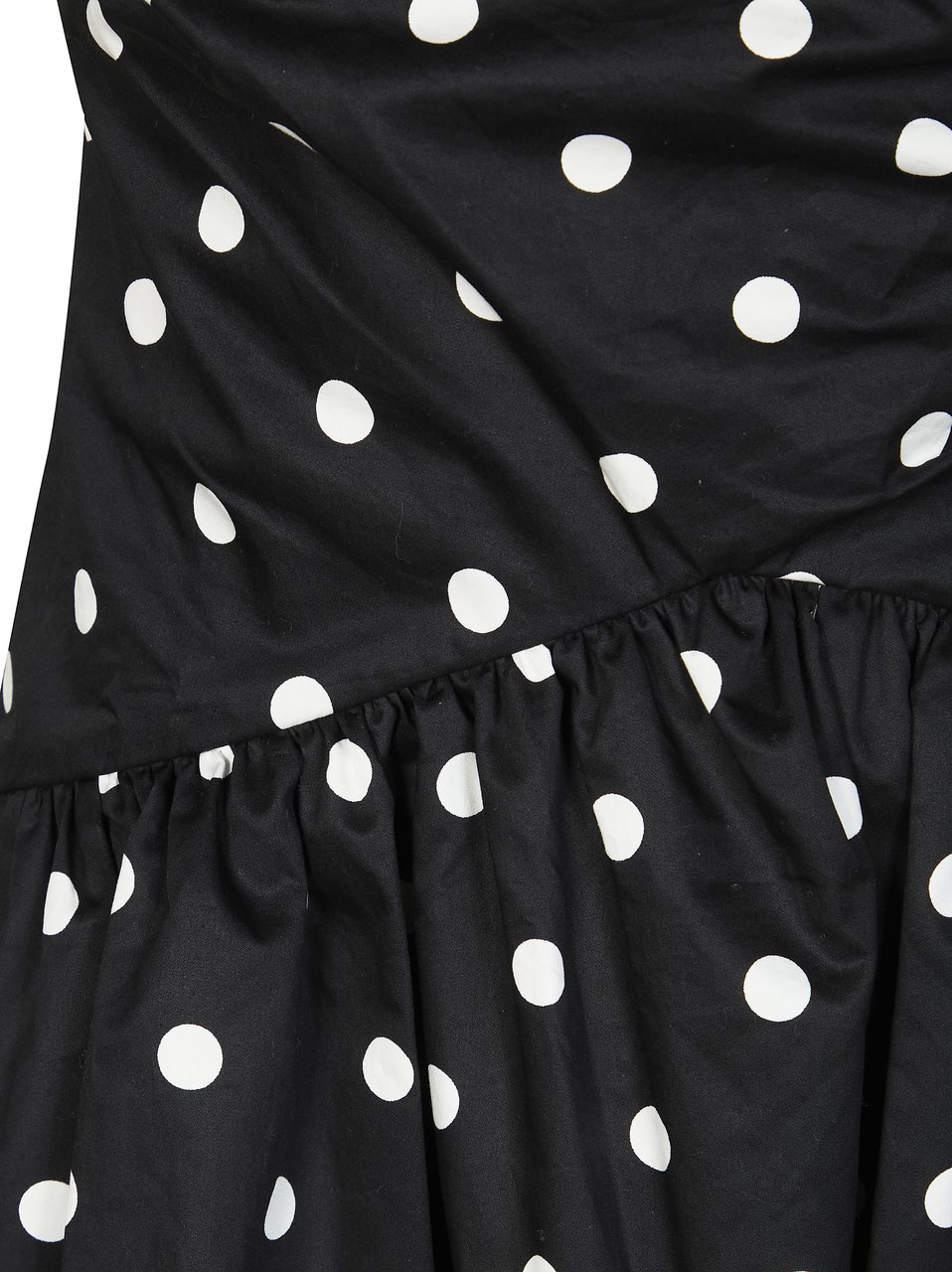 Self-Portrait Polka Dot Cap Sleeves Flared Mini Dress Zwart