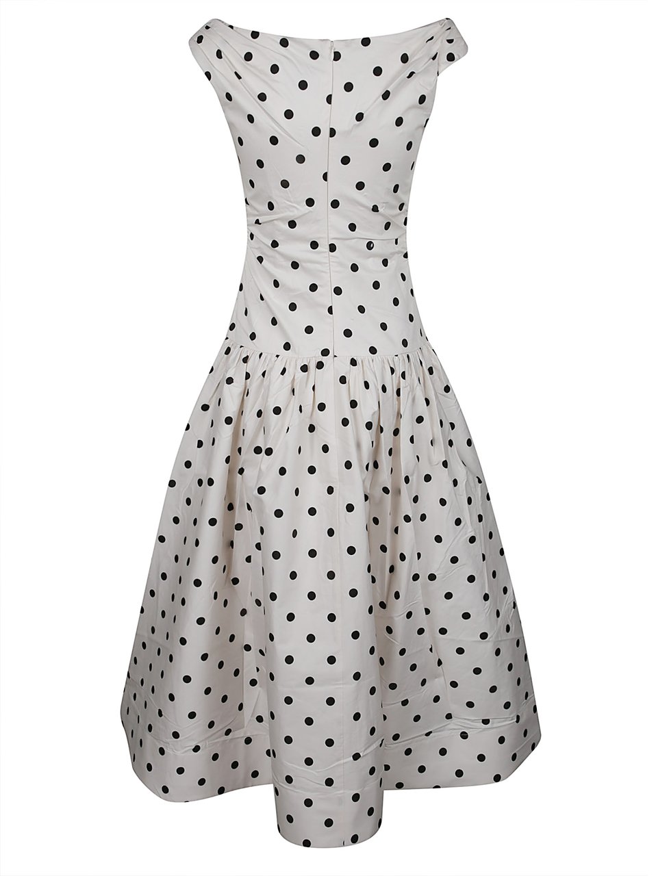 Self-Portrait Polka Dot Cotton Midi Dress Nude & Neutrals Beige