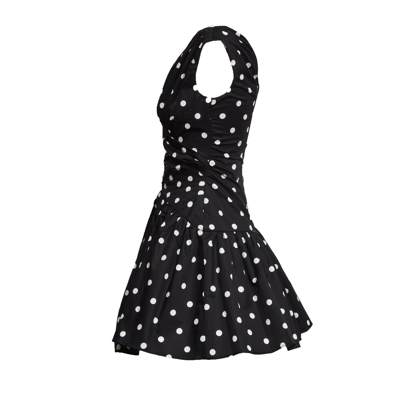 Self-Portrait Black Polka Dot Mini Dress Zwart