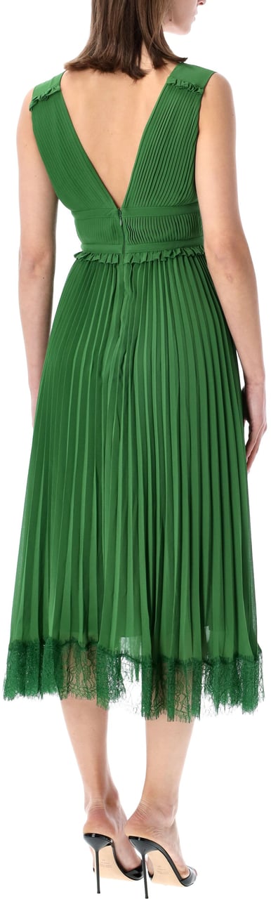 Self-Portrait Self-Portrait green chiffon midi dress Groen