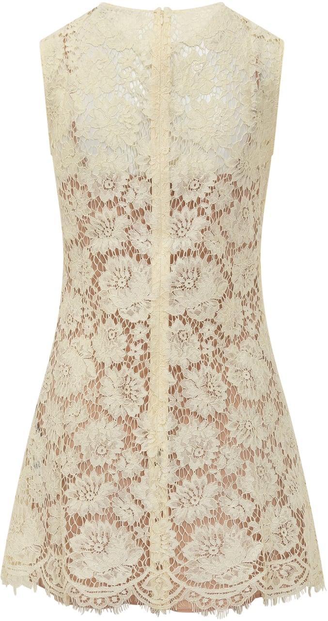 Self-Portrait Abito Mini in Pizzo Ricamato Wit