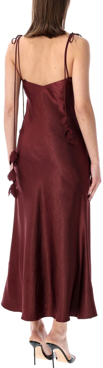 Self-Portrait Self-Portrait burgundy satin midi dress Rood