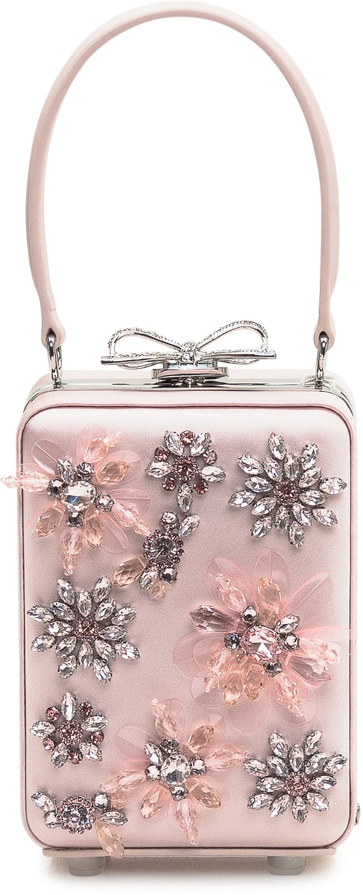 Self-Portrait Borsa Micro Con Applicazioni Floreali Roze